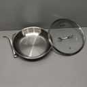 VocVoi 12 inch TriPly Stainless Steel Frying Pan with LID,PFOA&PTFE Free Skillets,Chef's Pans,Dishwasher and Oven Safe Cookware, Works on Induction,Ceramic and Gas Cooktops