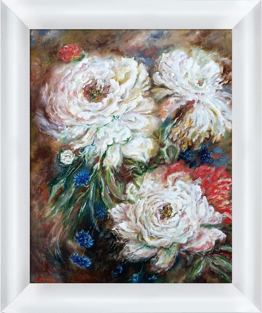 Flowers with Moderne Blanc Frame, 10.75" x 12.75"
