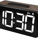 NOKLEAD Digital Alarm Clock: Wood Grain, 5.9-inch Large LED Display, Easy to Use for Seniors and Men, Adjustable Brightness, Aesthetic Room Decor Desk Clocks for Bedroom | Dorm | Living Room | Office