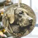 Labrador Retriever Dog Christmas Ornament - 3.5" Ceramic Bauble Present for Tree Decoration