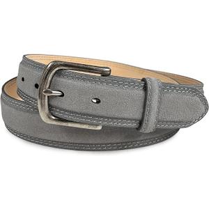 Men's Belt Suede Full Leather Belt Casual Dress Leather Belt 1-3/8"(35mm) Wide, Multi-Style Options