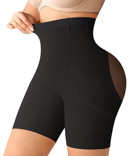 Nebility Tummy Control Shapewear for Women - High Waisted Butt Lifting Shapewear Shorts Body Shaper Underwear Panties, Black, Large