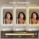 20"x28" LED Bathroom Mirror with Anti-Fog, Dimmable Backlit + Front Lit, 3 Colors LED Bathroom Vanity Mirror for Wall, Memory Function, Shatter-Proof Glass, ETL Listed(NHYJ5722D-NA)