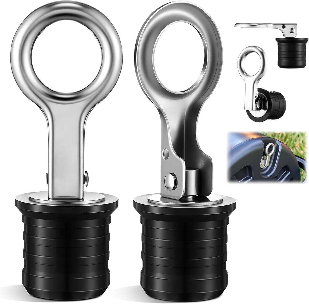 2 x 2 Pack Lawn Roller Plug Replacement for 49467 (1-1/4"), Compatible with 45-0604 & 45-0610, Stainless Steel Snap Handle Yard Roller Plug for Filling and Draining