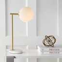 JONATHAN Y Charles Modern Globe Bedside Table Lamp 20.5", Gold/White