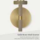Modern Brass Hardwired Wall Sconces 2 Pack, 20'' Knurled Bathroom Wall Sconce, Indoor Wall Sconce,Copper and Tube Glass Vanity Light, for Living, Bedroom, Hallway, Staircases, Include Bulbs