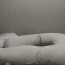 Momcozy Pregnancy Pillows with Cooling Cover, U-Shaped Full Body Maternity Pillow for Side Sleepers 57 Inch - Support for Back, Hip, Belly, Legs for Pregnant Women (Grey- Cooling Fabric)