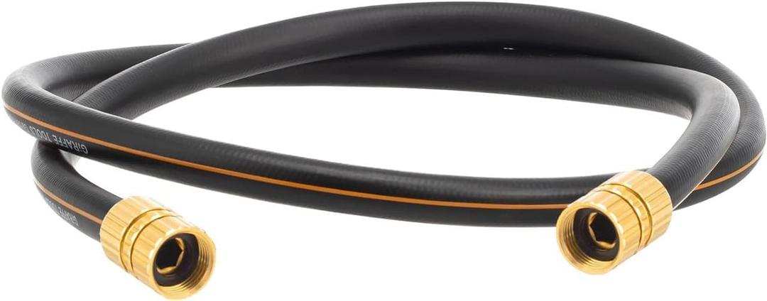 Giraffe Tools Leader Hose 5/8" x 4ft, Custom Length, No Kink, Flexible, Leakproof Water Hose, Double Female Fittings, 600 Burst PSI, 4ft, Black Orange