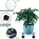 5 Packs Metal Plant Caddy with Locking Wheels 11.8 Inches Heavy-duty Wrought Iron Rolling Plant Stands with Casters Plant Dolly Plant Roller Base for Indoor and Outdoor Plant Pot Movers Saucers White