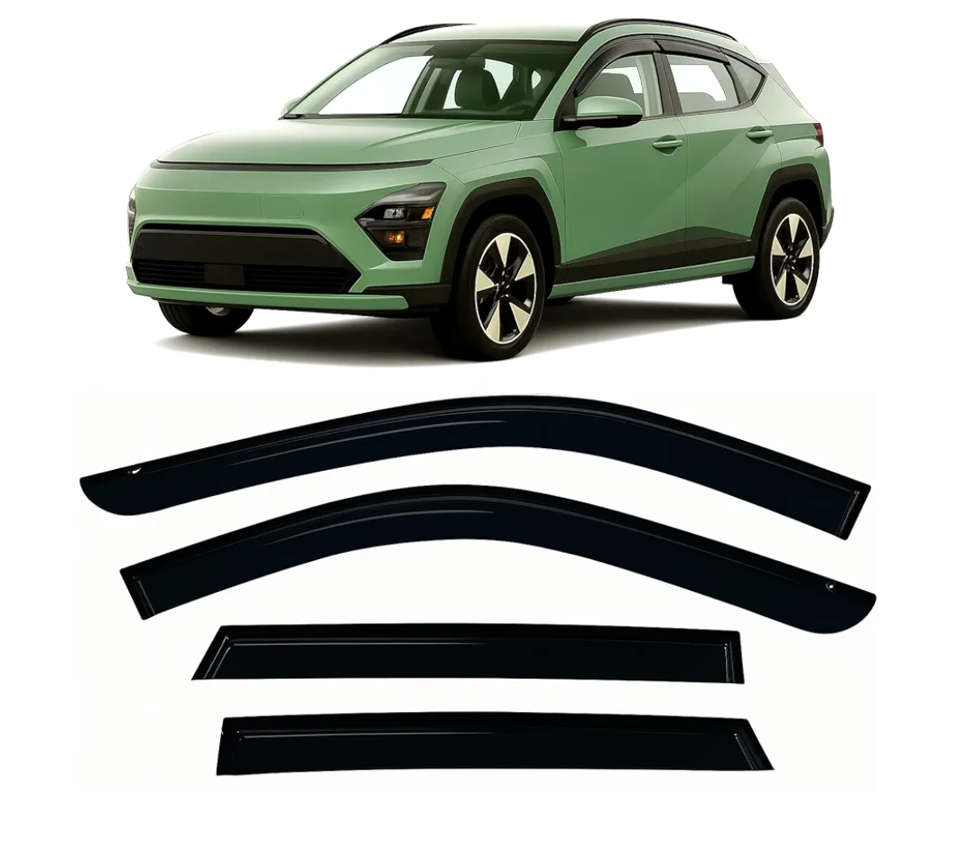 2024-2026 Tape-On Rain Guards Compatible with Hyundai Kona Side Window Visor Deflectors SE SEL Convenience N Line S Limited 2025