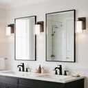 Kalium Wall Sconces Set of Two, Modern Vanity Lights with Double Clear Glass Shade Matte Black Indoor Farmhouse Wall Lights for Bathroom Living Room Bedroom Mirror Hallway Bulb E26 Base (2PCS)