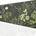 Sage Green Floral and Plant Desk Pad Mouse Pad,Large Gaming Mouse Mat with Stitched Edges,Non-Slip Waterproof Rubber Base Mous Mat for Office Computer Keyboard Laptop Home(27.5X11.8 in)