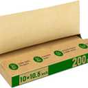 EcoDispose Precut POP UP Deli Paper Sheet Pack of 200, Interfolded Heavy Paper for Food Wrap and Serving (10" x 10-1/2", Kraft）, 10“x10.5”inch