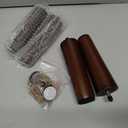 Yaliuliu 6 Inches Round Solid Wood Furniture Legs Set of 4, Brown Wooden Replacement Feet with Threaded 5/ 16'' Hanger Bolts for Sofa, Couch, Armchair, Cabinet, TV Stand, Ottoman and Dresser