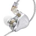 KZ ZAS in Ear Monitor Earphone 7BA+1DD 8 Unit Hybrid Technology IEM Headphones Noise Isolation, 8 Core Cable 3.5mm Jack Wired Earbuds (No Mic, White)
