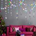 Cheerland Iridescent Party Decorations Holographic Circle Garlands Disco Theme Birthday Decorations Bachelorette Hanging Streamers Banner Graduation Decor New Year Bachelorette Euphoria Party Supplies