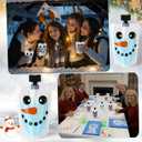 Chengu 24 Pcs Winter Snowman Drink Pouches 5 oz Portable and Reusable Adults Juice Bags with Lid Leak Proof Plastic Bags for Winter Party Favors Holiday Beverages Travel(48 Pcs)
