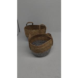 Striped with Handles Baskets 2 Pack 10x10, 12x12 Inch