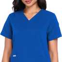 COMENII Scrubs for Women Classic Fit Scrub Tops Women with 4 Pocket, Back Princess Seams Womens Scrubs, L