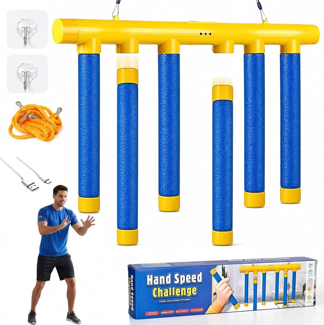 Reflex Drop Sticks Game, Reaction Training Tool with 3 Speed Levels, Falling Catching Sticks for Hand-Eye Coordination, Focus & Reaction Time Training for Adults