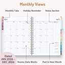 Forvencer 2026 Planner, Weekly and Monthly Calendar Planner for Women, Jan 2026 - Dec 2026, 8.5" x 11", Hardcover Planning Agenda book with Monthly Tabs, Spiral Bound, Inner Pocket, Cute Journal Organizer Notebook for Office School, A4 Size, Blue