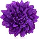 Purple Dahlias Artificial Flowers Bulk, 3.5 Inch Big Fake Dahlias Flowers Heads, 15 Pcs Artificial Silk Faux Flowers Heads for Floral Arrangements, Clothing Accessories, DIY Craft