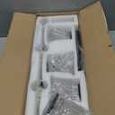 Bathroom Vanity Light Fixtures, 4-Light Vintage Matte Black Vanity Lights with Crystal Glass Shades, Farmhouse Bathroom Lighting Fixtures Over Mirror for Bathroom Bedroom Hallway