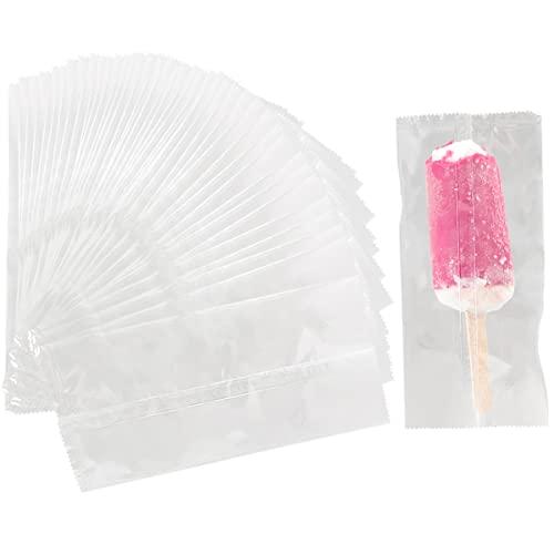 Ice Popsicles Bags, Thick Frozen Pops, Ice Cream Bags, Wrappers 8.6x4.3inch Plastic, 200 pieces