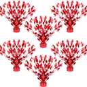 Hoteam 6 Pcs Metallic Graduate Cap Gleam Table Centerpiece Party Supplies Graduation Party Decorations 2025 Graduation Cap Decorations for College High School Congrats Grad(Red)