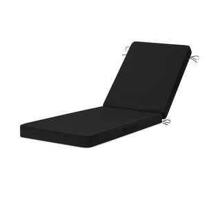 Chaise Lounge Cushions Outdoor, 32"x48"x6" Outdoor Chair Cushion with Removable Cover, 4 Adjustable Ties Lounge Chair Cushions for Outdoor Furniture, Black