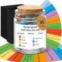 God Says You Are Bible Verses Jar for Emotions and Feelings Scripture Bible Verse Accessories Hope Prayer Jar Religious Birthday Inspirational Christian Gift for Women Men Mom Friend Graduation Faith