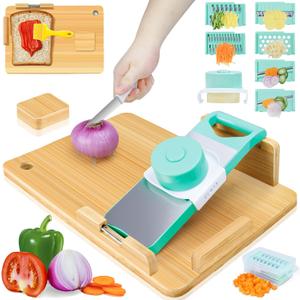 Adaptive One Handed Cutting Board, Handicap Kitchen Tools with Steel Spikes, Adaptive Equipment for Elderly, Stroke Patient, One-handed Person, Disabled and Amputees