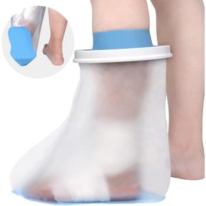 Waterproof Foot Cast Covers for Shower Adult with Non-slip Padding Bottom, Watertight Ankle Cast Protector Keep Wounds Dry