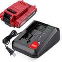 Porter Cable 3.0Ah PCC685L 20V Lithium Ion Battery With Charger for PCC685L PCC680L PCC682L PCC685LP PCC692L PCC681L Cordless Power Tools