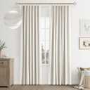 Joywell Linen 100% Blackout Curtains 80 Inch Long,Pinch Pleated Back Tab Drapes with Hooks Room Darkening Thermal Insulated Noise Reducing for Bedroom Living Room,W40 x L80,Natural Beige,2 Panels