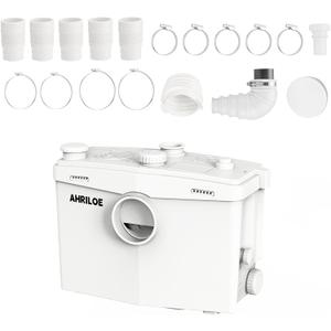 2.5HP Macerator Pump, 1875W Macerating Toilet System with 2 Outlets/4 Inlets, Sewage Pump for Basement, Sink, Toilet, Laundry, Kitchen
