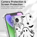 Halloween Case for iPhone 16e Clear Ghost Fashion Designs, Phone Cover Girls Stylish Slim Shockproof Bumper Protective Women Halloween Spider Web Phone Case for iPhone 16e Kids Bat