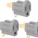(3 Pack) 3-Prong to 2-Prong Adapter Polarized Grounding Converter 3 Pin to 2 Pin Power for Wall Outlets Plugs, Gray