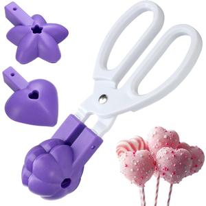 Reallnaive Cake Pop Mold Set 3 in 1 Heart, Flower, Star Silicone Molds Kit Set with Detachable Anti-slip Handles for Lollipop, Candies, Chocolates
