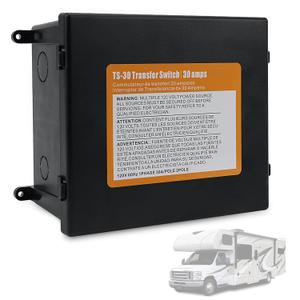 RV 30Amp Automatic Transfer Switch for Inverter/Generators/Shore Power, 120V.