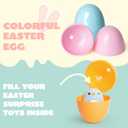 JOYIN 50PCS Pastel Easter Eggs, 2.3" Empty Plastic Eggs, Colorful Plastic Eggshell Bulks for Easter Hunt, Filling Treats, Party Favor, Easter Basket Stuffers, Classroom Prize Supplies