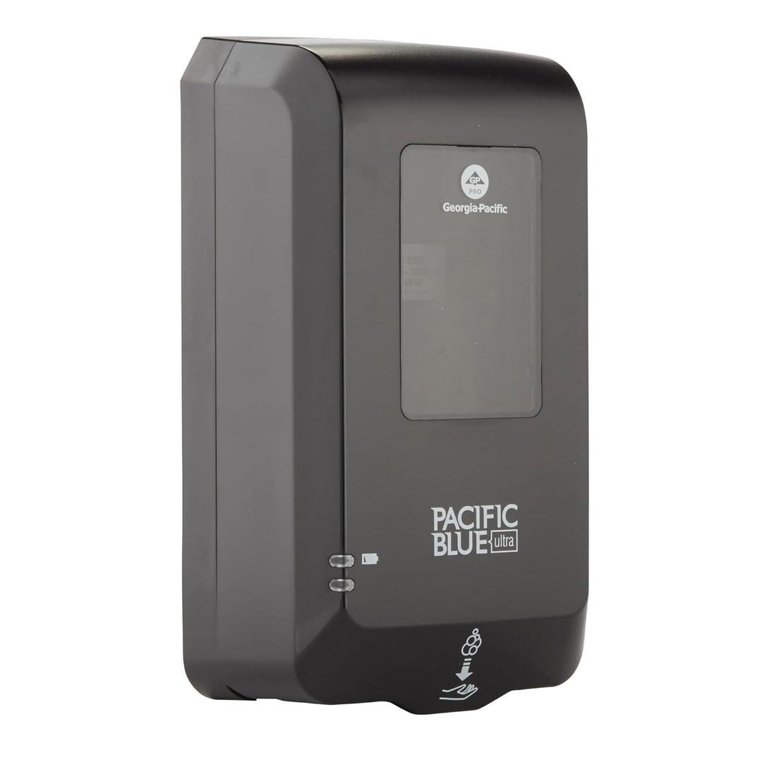 Georgia-Pacific (53590) Pacific Blue Ultra Automated Soap Dispenser, Black, Wall Mounted, Easy To Install & Maintain, Batteries Included