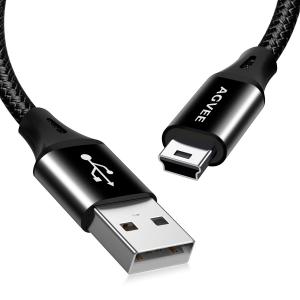 AGVEE 2 Pack 6ft Replacement for Garmin Nuvi GPS Charger Data Cable Gpsmap Charging Cord, TI84 Plus/CE/C Silver, Blue Yeti USB Microphone/Pro Mic, for Canon IFC400PCU/300PCU/200U, Black