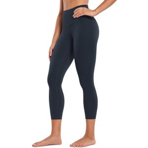 CRZ YOGA Butterluxe Yoga Capris Leggings 23'' - High Waisted Buttery Soft Workout Womens Lounge Pants (Large, True Navy)
