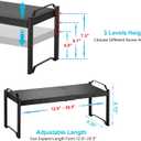 2 Pack Expandable Cabinet Countertop Shelves, Stackable Shelves Organizers For Kitchen Cabinet Countertop Storage, Adjustable Counter Cupboard Pantry Organizer Shelf Rack Stand, Length:20.5"