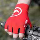Half Finger Cycling Gloves - Breathable, Gel Padded & Shock-Absorbing Mountain/Dirt Bike Gloves for Men & Women (red)