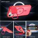 Innaght Magnetic for iPhone 15 Case with Stand,Compatible with MagSafe,Rugged,Heavy Duty,Protective case Kickstand,[Built-in Invisible Stand],Red