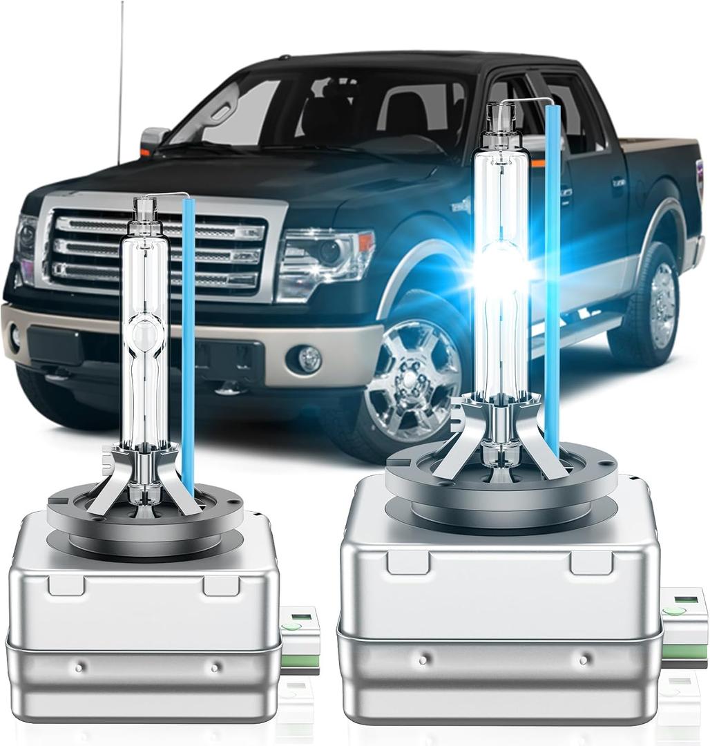 Fit for Ford 2013 2014 F150 2013-2019 Flex Edge Escape Titanium D3S HID Headlight Bulbs, 350% Brightness, High Low Beam Xenon Light Bulb, 8000K White Blue, Plug and Play, Pack of 2