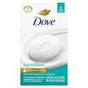 Dove Beauty Bar Soap Sensitive, 6 Bars for Sensitive Skin, Fragrance Free and Hypoallergenic 3.75 oz