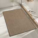 chakme Bathroom Rugs Mat 24x17, Ultra Thin Non Slip Bath Mat Small Quick Dry Absorbent Bath Mat for Bathroom Floor, (Dark Beige, 24"x17")